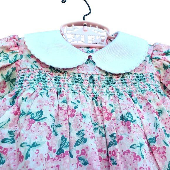 Vintage 80s Laura Ashley Baby Dress Smocked Pink with Pants NWOT 12 to 18 Mo - Picture 10 of 10